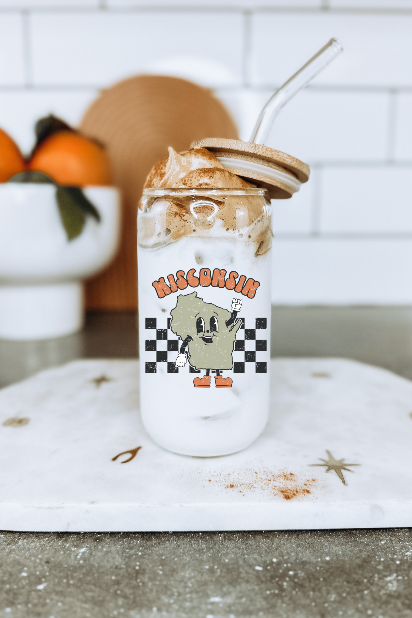 Wisconsin 16 oz Glass Cup