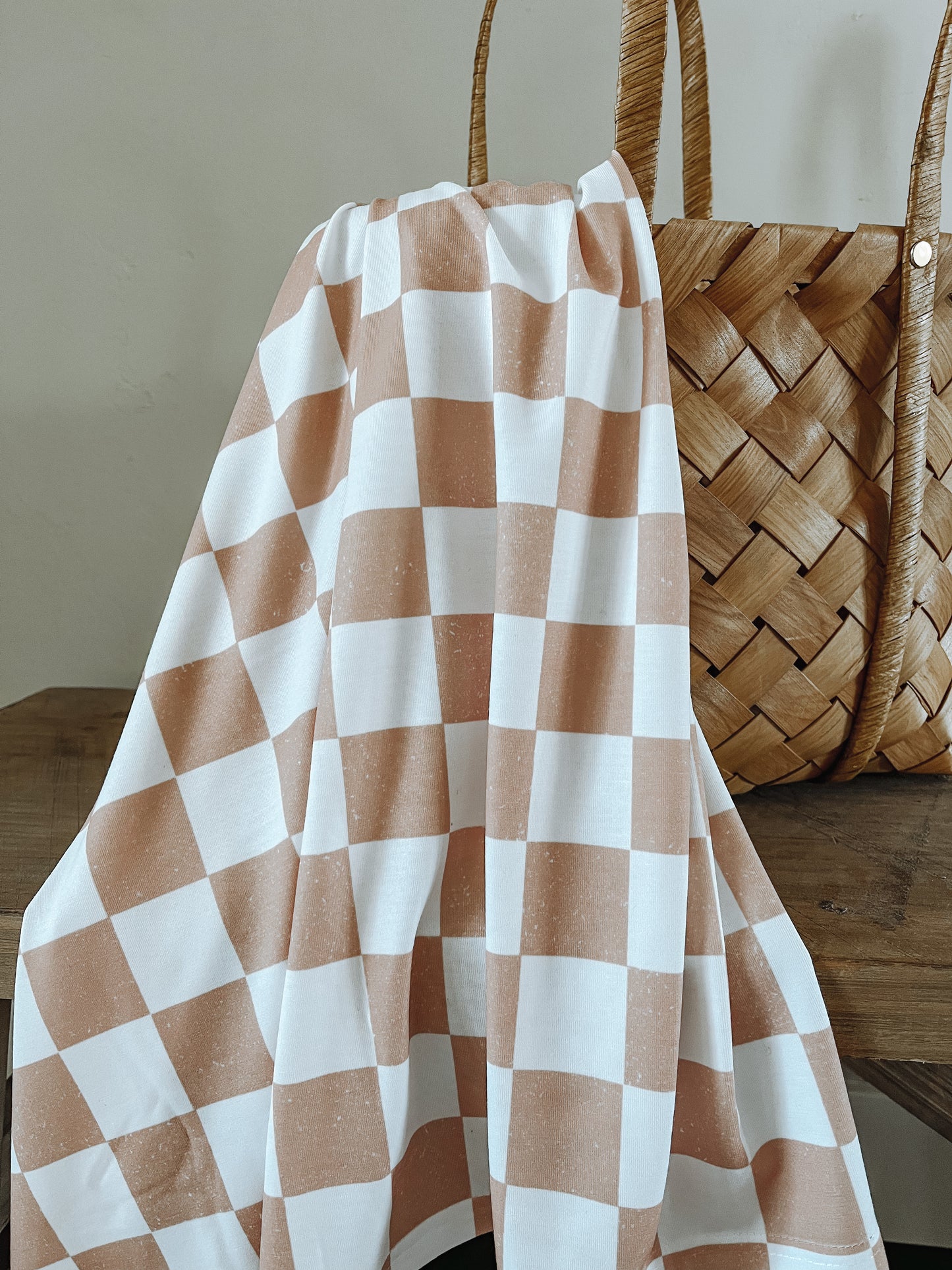 Khaki Checkerboard Swaddle