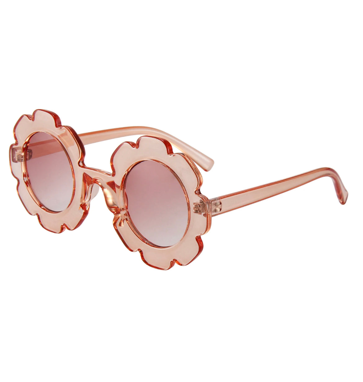 Flower Power Sunglasses - Clear Pink
