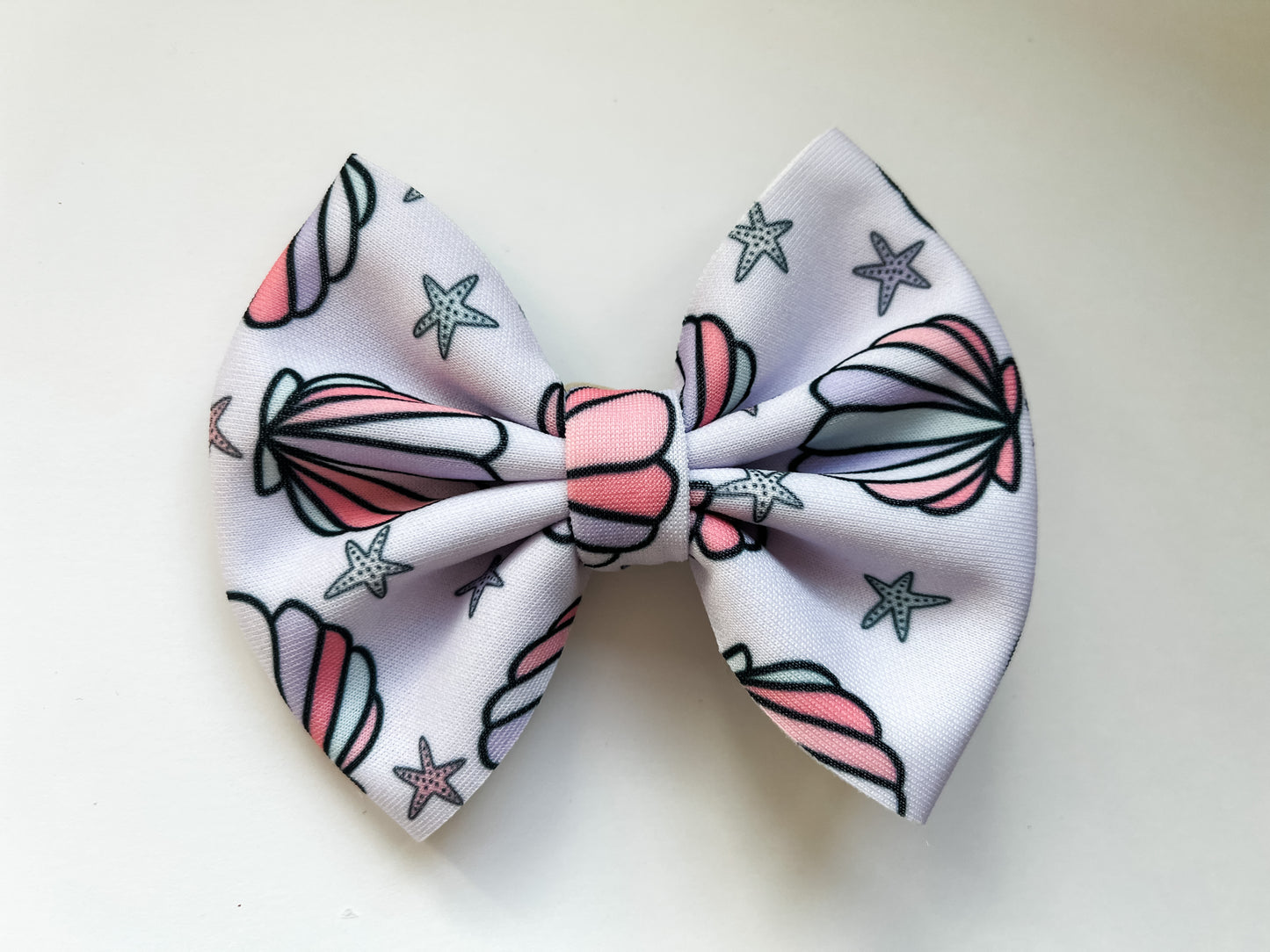 Purple Seashells Baby Bow Headband