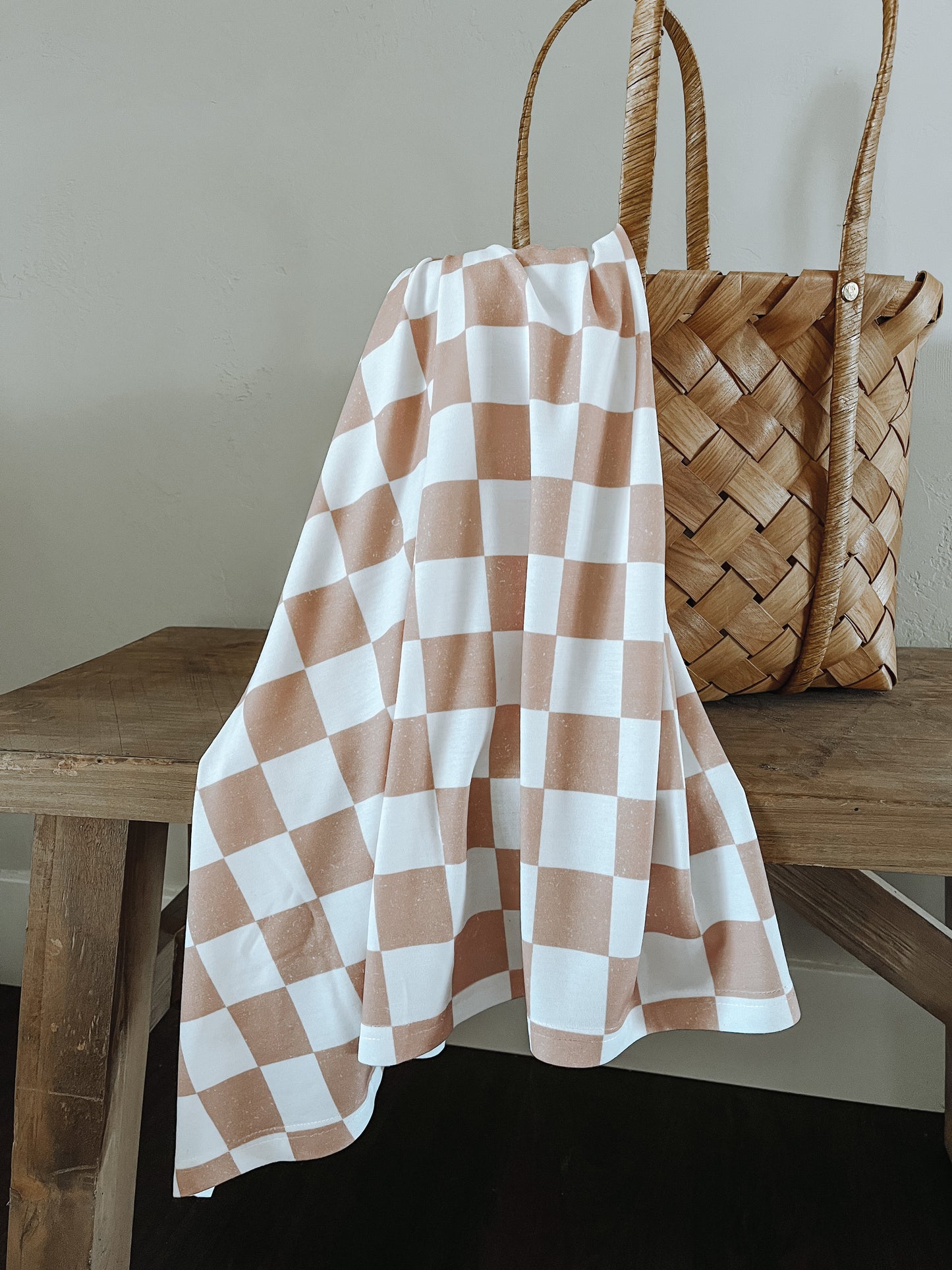 Khaki Checkerboard Swaddle