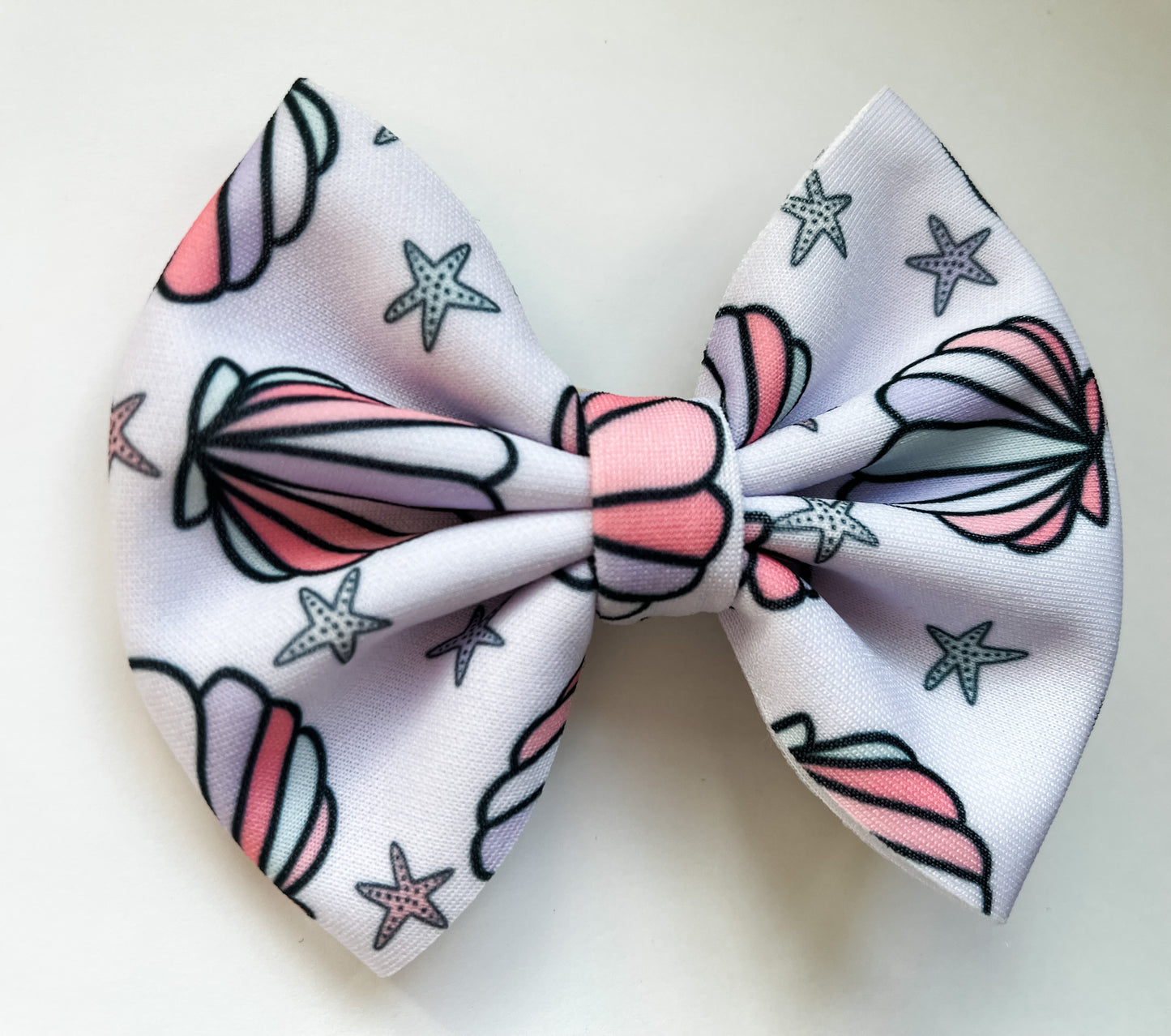 Purple Seashells Baby Bow Headband