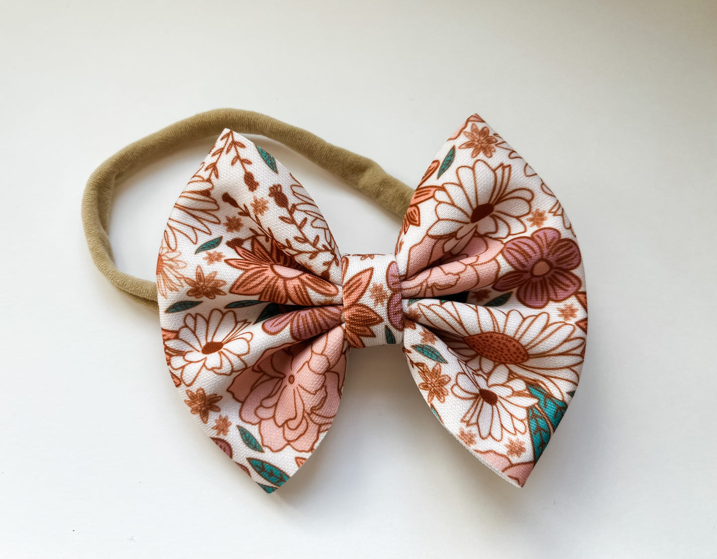Muted Floral Baby Bow Headband